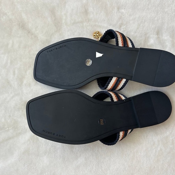 NWOB Tory Burch Shoes Tory Burch Mini Benton Navy Chain Band Sandal - Picture 4 of 8